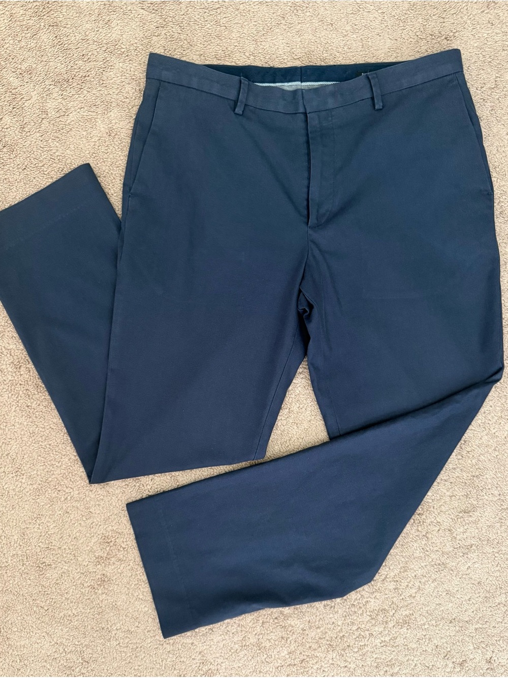 Banana Republic Navy Flat-Front Chinos